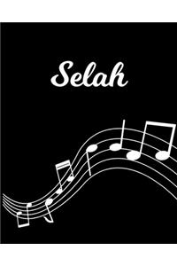 Selah: Sheet Music Note Manuscript Notebook Paper - Personalized Custom First Name Initial S - Musician Composer Instrument Composition Book - 12 Staves a 