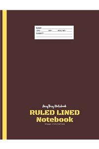 Ruled Lined Notebook - AmyTmy Notebook - 80 pages - 7.44 x 9.69 inch - Matte Cover