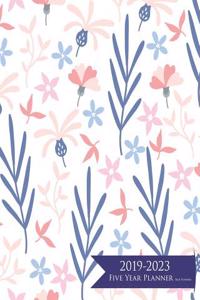 2019-2023 Five Year Planner- Blue flowers