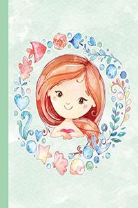Green Watercolor Mermaid Wreath Composition Notebook, College Ruled
