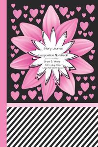 Story Journal Composition Notebook Draw & Write Half College Ruled Lines Half Blank Space: Combined Note and Sketch Workbook Top & Bottom