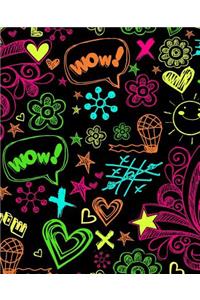 Neon Doodle Scribble Notebook