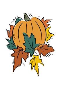 Pumpkin Fall Leaves School Composition Book 130 Pages