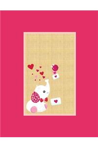 Cute Elephant and Bird Heart Journal