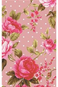 Vintage Rose Pastel Pink Polka Dot Notebook