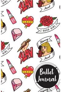 Bullet Journal: Cute Girl Pattern: Notebook Bullet Journal Dotted Grid, 100 Pages (5.5 X 8.5)