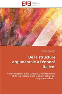 de la Structure Argumentale � l'�nonc� Italien