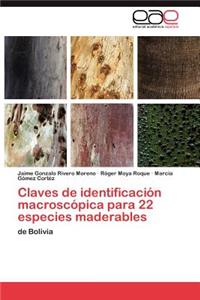 Claves de identificación macroscópica para 22 especies maderables