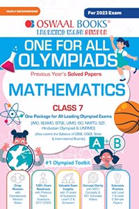 Oswaal One For All Olympiad Previous Years' Solved Papers, Class-7 Mathematics Hardcover Book (For 2023 Exam)