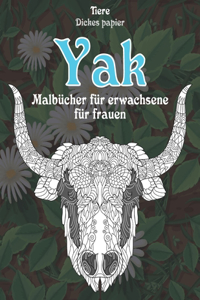 Malbücher für Erwachsene für Frauen - Dickes Papier - Tiere - Yak