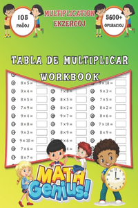 Tabla de multiplicar Workbook, multiplication ekzercoj