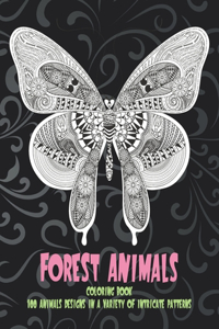Forest Animals - Coloring Book - 100 Animals designs in a variety of intricate patterns