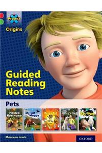 Project X Origins: Red Book Band, Oxford Level 2: Pets: Guided reading notes