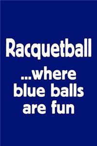 Notebook for Racquetball Fans and Players, College Ruled Journal Blue Balls Are Fun