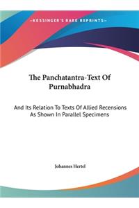 The Panchatantra-Text of Purnabhadra