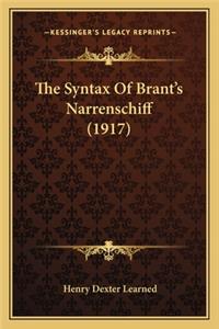 Syntax Of Brant's Narrenschiff (1917)