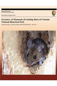 Inventory of Mammals (Excluding Bats) of Colonial National Historical Park