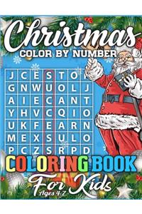 Christmas Color By Number Coloring Book for Kids Ages 4-7