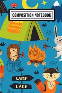 Camping Wide Ruled Composition Notebook