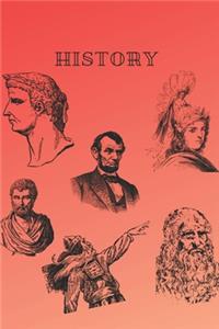 Notebook with squared paper 240 pages, 6x9 School Notebook, bilateral, two-sided, History, Physics