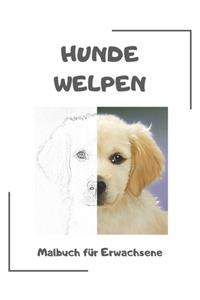 Hunde Welpen Malbuch für Erwachsene