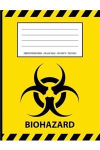 Biohazard Warning Periodic Table Chemistry Composition Notebook