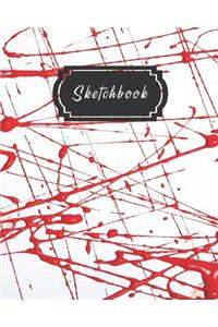 Red Splatter Paint Art Sketchbook