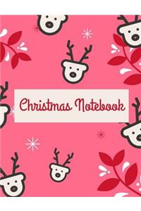 Christmas Notebook: Christmas Colors & Reindeer, Lined Journal/Notes: Men, Women, Girls & Boys 120 Pages 8.5