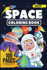 Space Coloring Book for Kids, 100 Pages