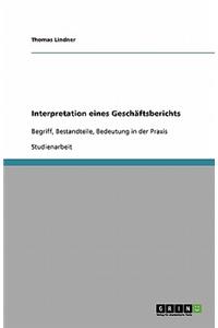 Interpretation eines Geschäftsberichts