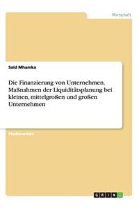 Die Finanzierung von Unternehmen. Maßnahmen der Liquiditätsplanung bei kleinen, mittelgroßen und großen Unternehmen