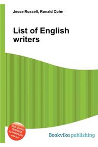 List of English Writers