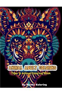 Animal Adut Coloring Tiger & Animal Coloring Book