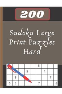 200 Sudoku Large Print Puzzles Hard