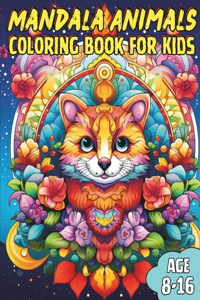 Mandala Animals, Coloring Book for Kids and Teens.