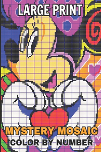 large print mystery mosaic color by number