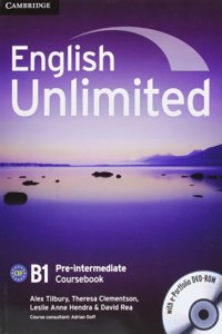 English Unlimited Pre-intermediate Coursebook with E-Portfolio CD-ROM and Workbook without Answers with DVD-ROM Pack Italian Edition