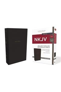 NKJV, Deluxe Thinline Reference Bible, Imitation Leather, Black, Red Letter Edition, Comfort Print