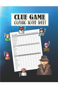 Clue Game Classic Score Sheet