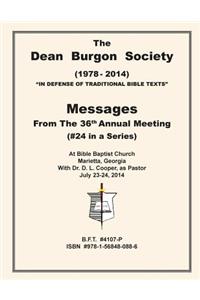 The Dean Burgon Society Messages 2014