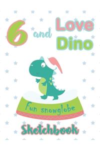 6 and Love Dino Baby Blue Sketchbook