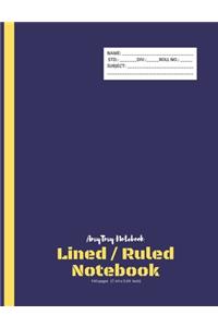 Lined / Ruled Notebook - AmyTmy Notebook - 140 pages - 7.44 x 9.69 inch - Matte Cover
