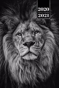 Lion Week Planner Weekly Organizer Calendar 2020 / 2021 - Black and White