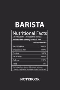 Nutritional Facts Barista Awesome Notebook