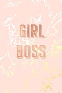 Girl Boss: Inspirational Quote Notebook, Beautiful Pink Marble and Gold - 7.5 x 9.25, 120 College Ruled Pages