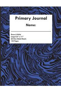 Primary Journal: Blue Marble, Primary Composition Books with Picture Space, Draw and Write Journals, 8.5 x 11, 60 Sheets