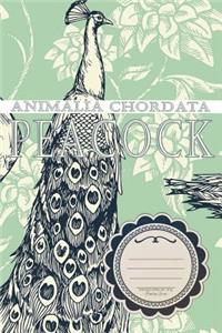 Peacock Animalia Chordata Blank Ruled Journal, 6x9