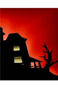 School Composition Book Halloween Creepy Haunted House 130 Pages