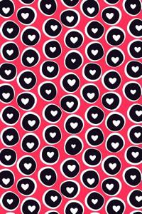 Bullet Journal Notebook Hearts in Circles Pattern 3