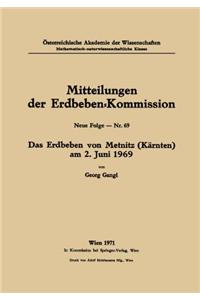 Das Erdbeben Von Metnitz (Karnten) Am 2. Juni 1969